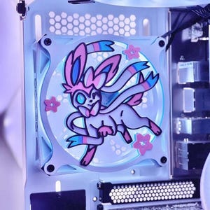Ribbon Pup FIVE COLOR Collection Gaming Computer Fan Shroud / Grill / Cover - Kawaii - Custom 3D Printed - 120mm, 140mm - Cute, Pink