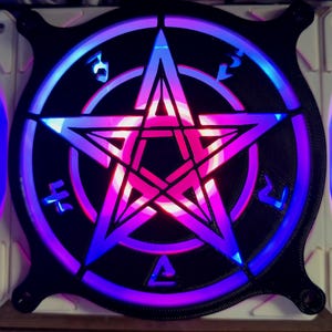 Pentagram / pentacle Gaming Computer Fan Shroud / Grill / Cover - Custom 3D Printed - 120mm, 140mm