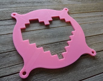 Pixel Heart Gaming Computer Fan Shroud / Grill / Cover - Custom 3D Printed- Kawaii - 120mm, 140mm