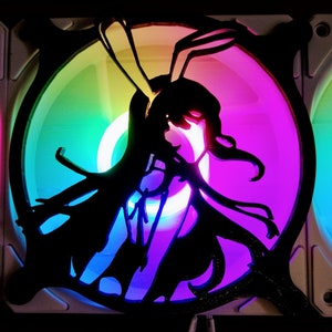 Mai Sakurajima Gaming Computer Fan Shroud / Grill / Cover  - Bunny Girl Senpai - Custom 3D Printed - 120mm, 140mm