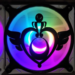 Winged Heart Gaming Computer Fan Shroud / Grill / Cover -  Custom 3D Printed - 120mm, 140mm