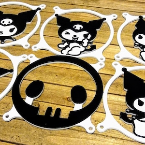 Skull Cat Collection - 120 / 140mm - Artisan  Gaming Computer Fan Shroud / Grill / Cover - Custom 3D Printed - Anime Kawaii