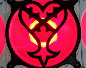 Heartless Emblem Gaming Computer Fan Shroud / Grill / Cover - Kingdom Hearts - Custom 3D Printed - 120mm, 140mm