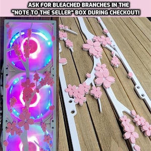 Sakura Cherry Blossom Branch Collection Dual Color Gaming Computer Artisan Fan Shroud / Grill / Cover Custom 3D Printed image 2