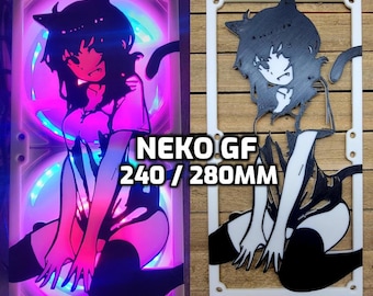 Neko gf 240mm / 280mm -  Dual Color Artisan Gaming Computer Fan Shroud / Grill / Cover - Sakurai Armory - Custom 3D Printed