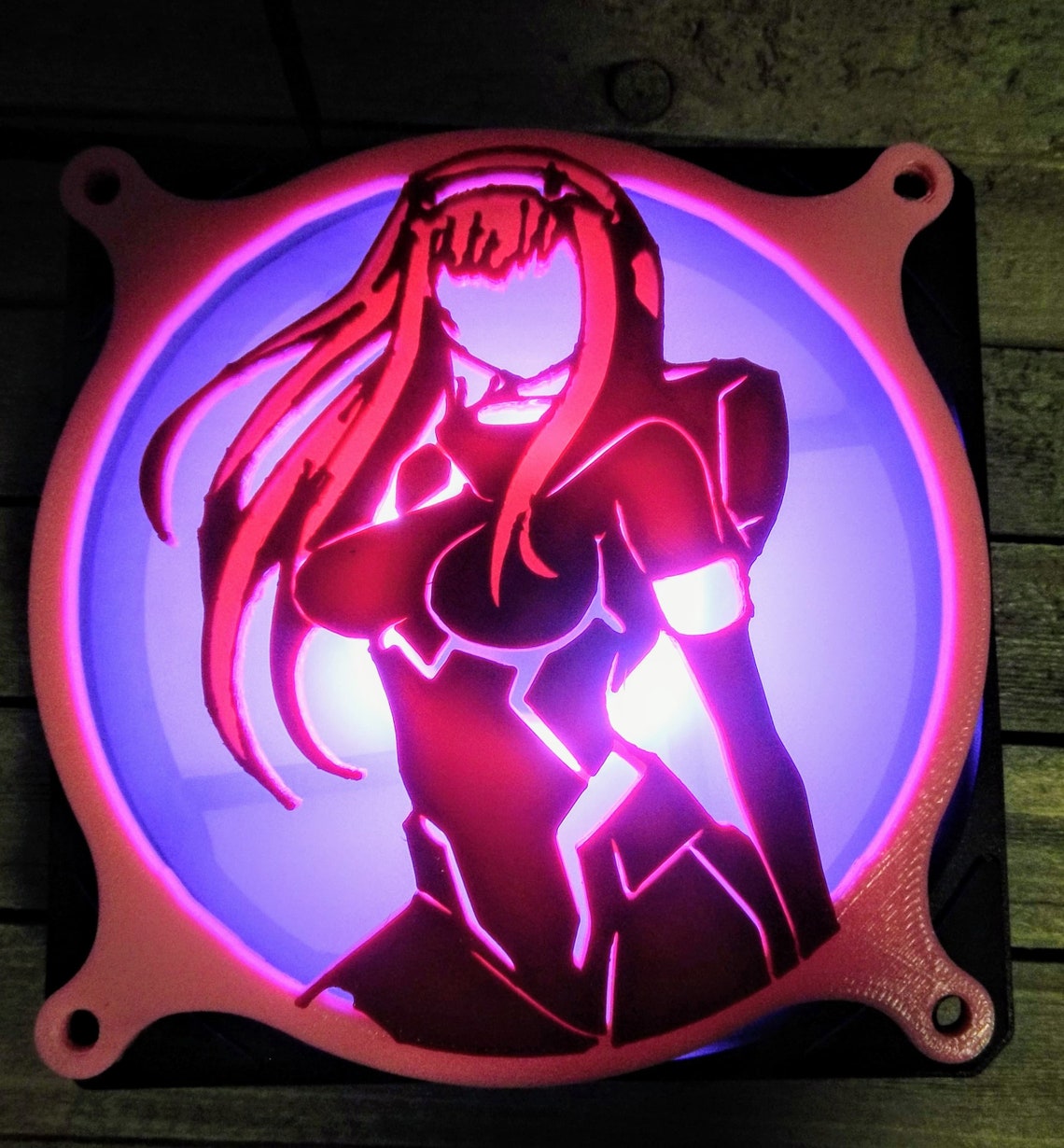 Zero Two Dual Color Gaming Computer Fan Shroud / Grill / Cover image 0