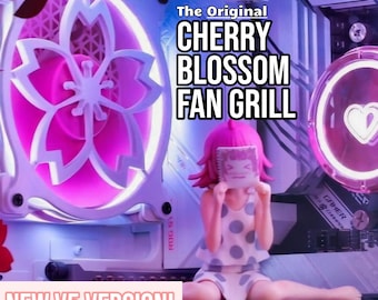 Sakura Cherry Blossom Logo V2 Gaming Computer Fan Shroud / Grill / Cover - Custom 3D Printed - 120mm, 140mm
