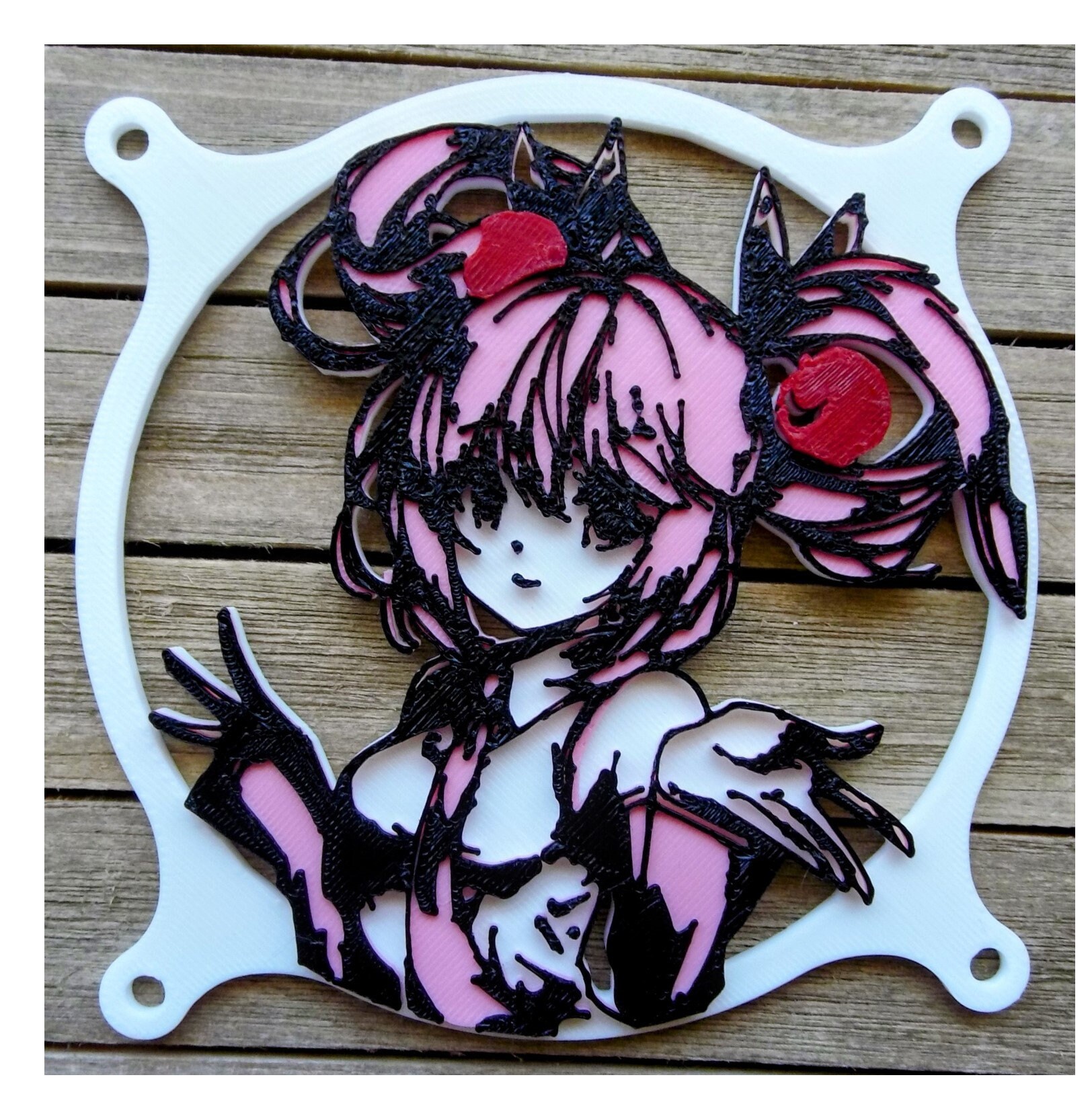 Miku Computer Fan Sakura Miku Fan Grill – Quad Color, Custom 3D Printed PC Cover - 120mm ...
