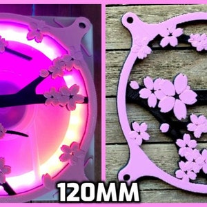 Sakura Cherry Blossom Branch Collection Dual Color Gaming Computer Artisan Fan Shroud / Grill / Cover Custom 3D Printed image 5