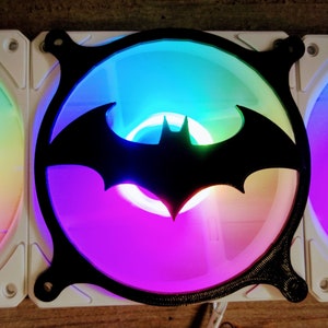 Bat Symbol Gaming Computer Fan Shroud / Grill / Cover -  Super Hero Man - Custom 3D Printed - 120mm, 140mm