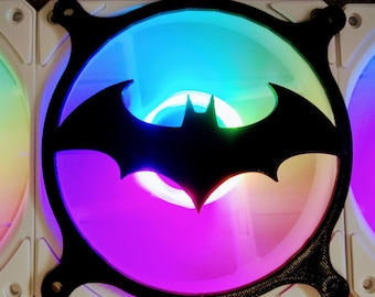Bat Symbol Gaming Computer Fan Shroud / Grill / Cover -  Super Hero Man - Custom 3D Printed - 120mm, 140mm