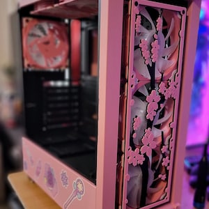 Sakura Cherry Blossom Branch Collection Dual Color Gaming Computer Artisan Fan Shroud / Grill / Cover Custom 3D Printed image 8