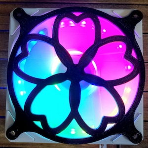 Flower Blossom Logo Gaming Computer Fan Shroud / Grill / Cover - 3D gedruckt - 120mm, 140mm