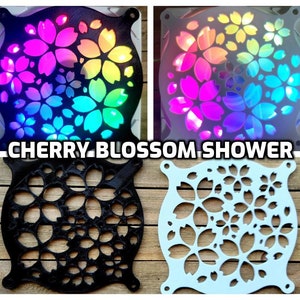 Sakura Cherry Blossom Shower Gaming Computer Artisan Fan Shroud / Grill / Cover - Petals - Custom 3D Printed - 120mm, 140mm