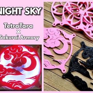 Night Sky - TetraTara x Sakurai Armory - Cubierta/rejilla para ventilador de computadora para juegos artesanal - Impresión 3D personalizada - 120 mm, 140 mm