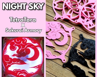 Night Sky - TetraTara x Sakurai Armory - Gaming Computer Artisan Fan Shroud / Grill / Cover - Custom 3D Printed - 120mm, 140mm
