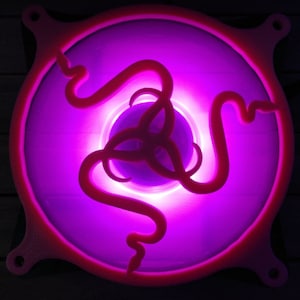 Razer Logo Gaming Computer Fan Shroud / Grill / Cover - Custom 3D Printed - 120mm, 140mm