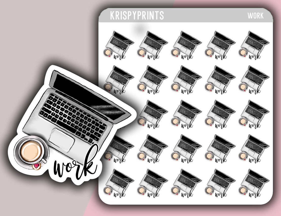 Work Stickers Laptop Stickers Work From Home Stickers Etsy