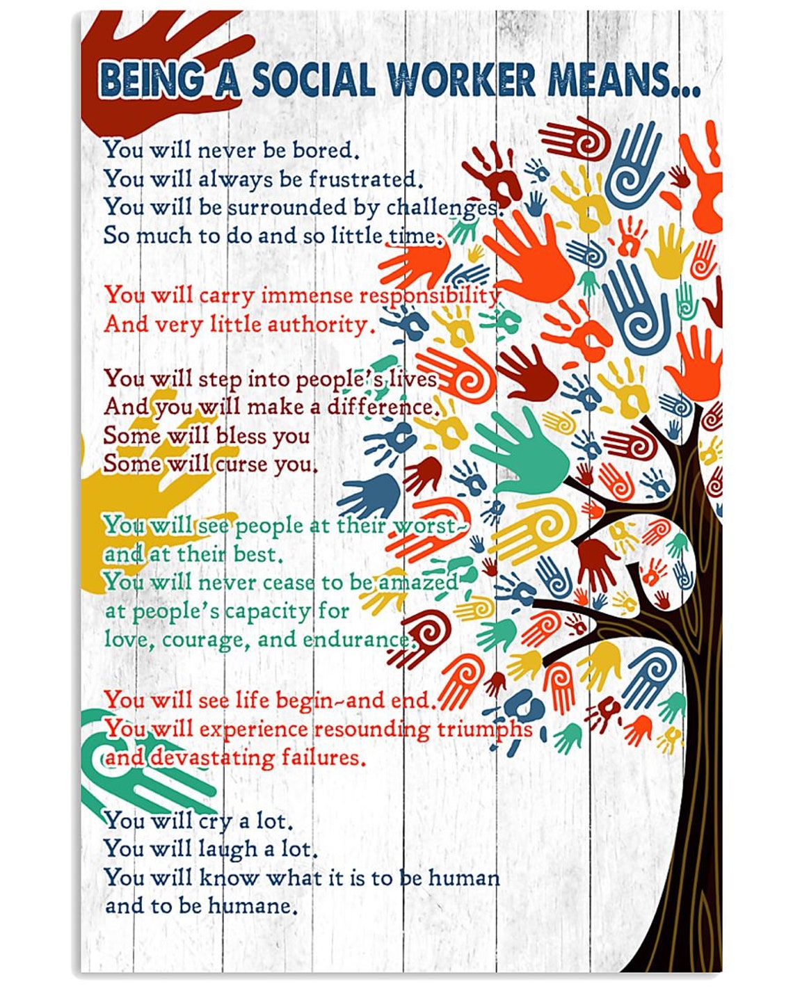 Being A Social Worker Means Wall Art Canvas Farmhouse Sign Etsy