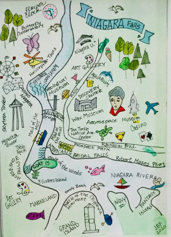 Niagara Falls mapa de las Cataratas del Niágara mapa regalo - Etsy México Niagara Falls mapa de las Cataratas del Niágara mapa regalo - Etsy México