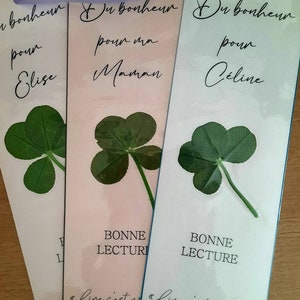 Lucky bookmark 4-leaf clover / Original bookmark / Clover bookmark / Personalized bookmark / first name / happiness