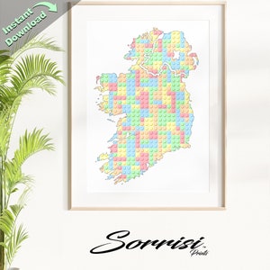 Mapa Block Ireland Premium SVG, gotowa do druku, plakat, sztuka ścienna, dekoracja, sztuka, pobieranie cyfrowe