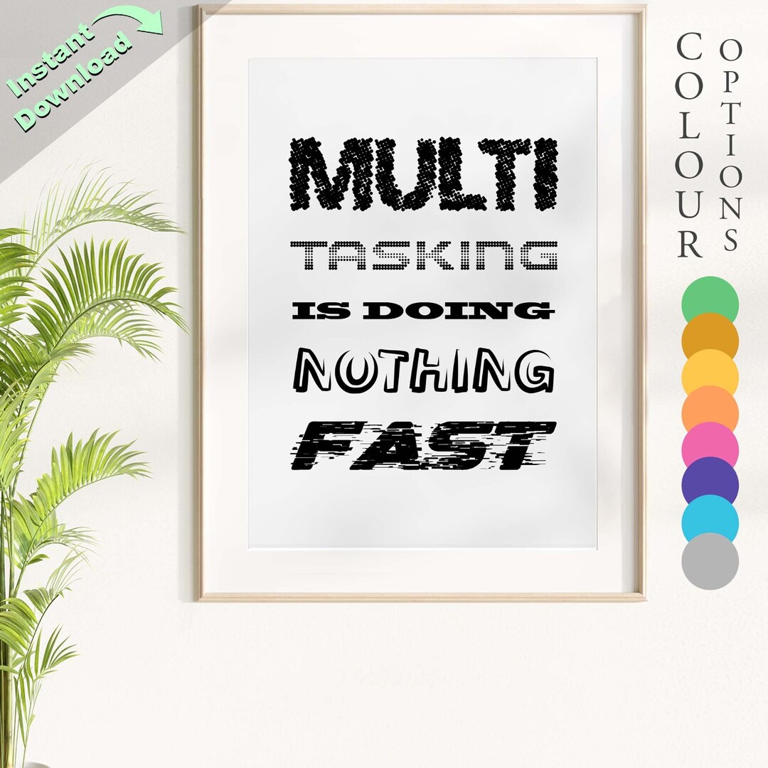 Multi-tasking, Myth, Quote, Wordart, Instant Digital Download, Print ...