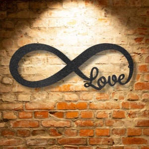 Infinity Love Sign Personalized Infinity Heart Sign Couples Wedding Gift Décor Steel Home Wall Art Valentines Day Gift