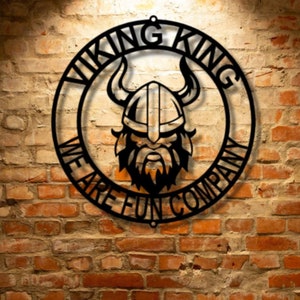 Viking Ring Monogram - Personalized Metal Sign for Home Décor, Rustic Viking Gift & Unique Wall Art - Custom Name Design