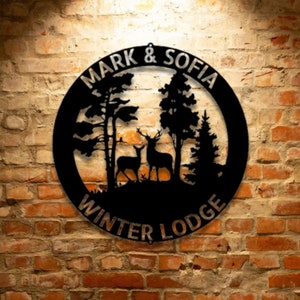Personalized Cabin Sign | Custom Steel Rustic Decor for Home, Lodge, or Cabin Space | Unique Gift Idea!