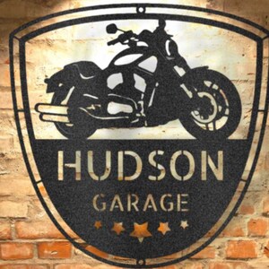 Custom Motorcycle Garage Steel Sign Gift For Garage Owner Two Wheels Move The Soul Monogram Steel Sign Motorcycle Gifts