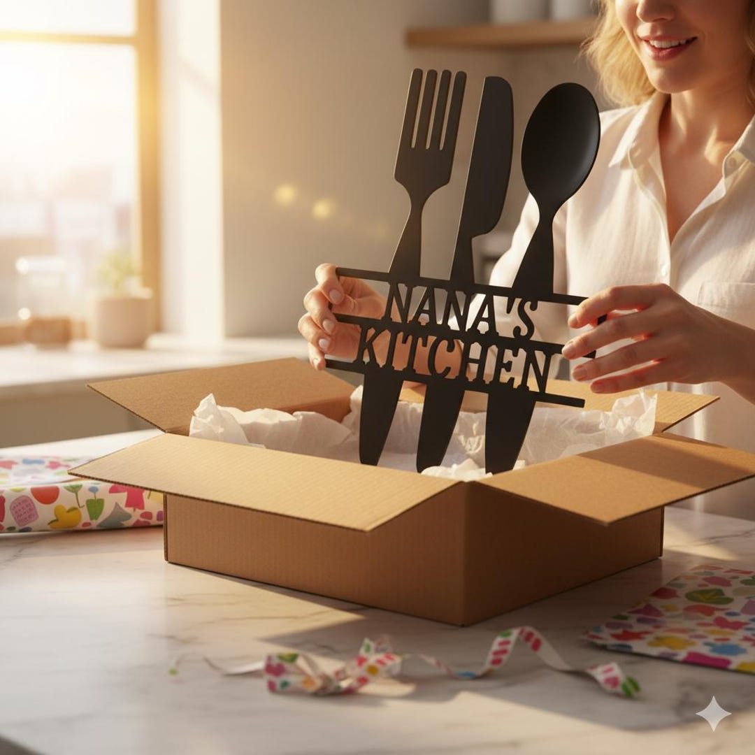 Personalized Kitchen Steel Sign – Custom Family Name Wall Art for Home ...