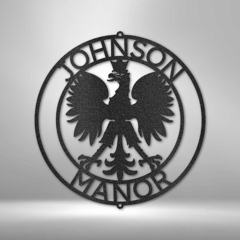 Polish Eagle Ring Monogram Steel Sign Etsy