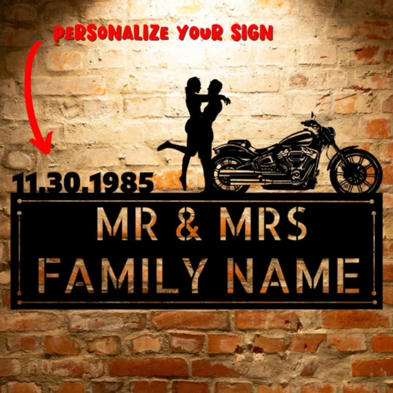 Personalized harley davidson signs sale