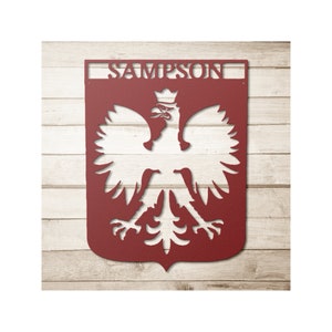 Personalized Eagle Steel Sign Polish Eagle Monogram Name Steel Sign Gift For Bird Lovers Housewarming Gift Home Decor