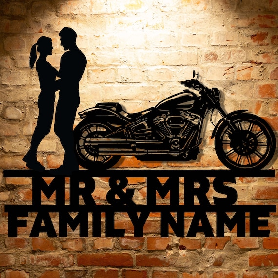 Family Name Sign Personalized Harley Davidson Gifts Married