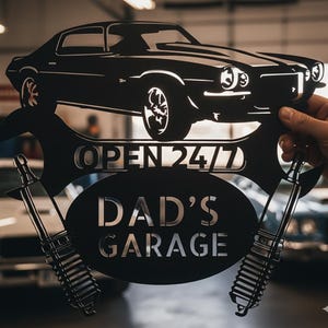 Custom Car Metal Wall Art from Photo, Laser Cut Steel Garage Sign for Car Lovers, Christmas Gift for Him image 20