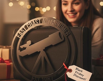 Custom Telescope Metal Sign: Personalized Family Name Monogram