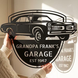 Custom Car Metal Wall Art from Photo, Laser Cut Steel Garage Sign for Car Lovers, Christmas Gift for Him image 14