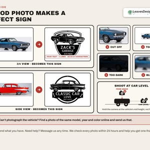 Custom Car Metal Wall Art from Photo, Laser Cut Steel Garage Sign for Car Lovers, Christmas Gift for Him image 6