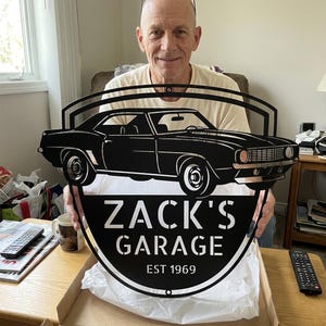 Custom Car Metal Wall Art from Photo, Laser Cut Steel Garage Sign for Car Lovers, Christmas Gift for Him image 19