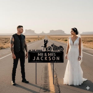 Personalized Harley Davidson Sign Motorcycle Wall Art Wedding Date Sign Biker Couple Anniversary Gift for Bikers Set 24