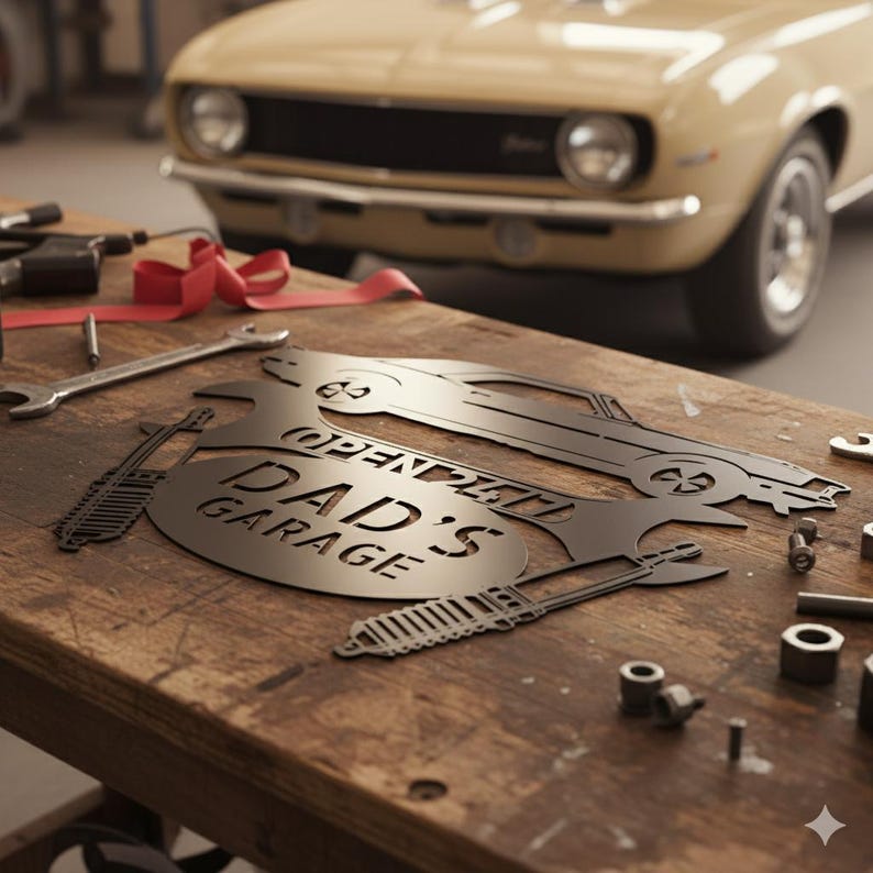 Personalized Garage Sign 1967 Camaro Monogram, Steel Car Wall Art image 4