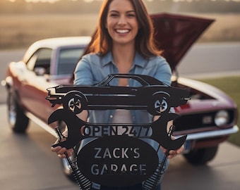 Personalized 1967 Camaro Garage Sign – Custom Metal Wall Art for Car Lovers