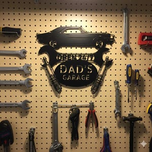 Personalized Garage Sign 1967 Camaro Monogram, Steel Car Wall Art image 2