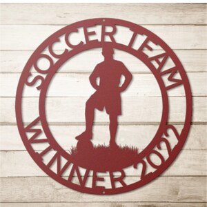 SOCCER NAME SIGN, Monogram Steel Sign, Personalized Soccer Name Wall Art Home Décor, Custom Player Home Wall Art Décor