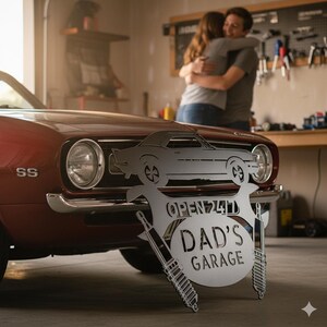Personalized Garage Sign 1967 Camaro Monogram, Steel Car Wall Art image 3