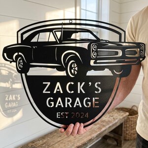 Custom Car Metal Wall Art from Photo, Laser Cut Steel Garage Sign for Car Lovers, Christmas Gift for Him image 15