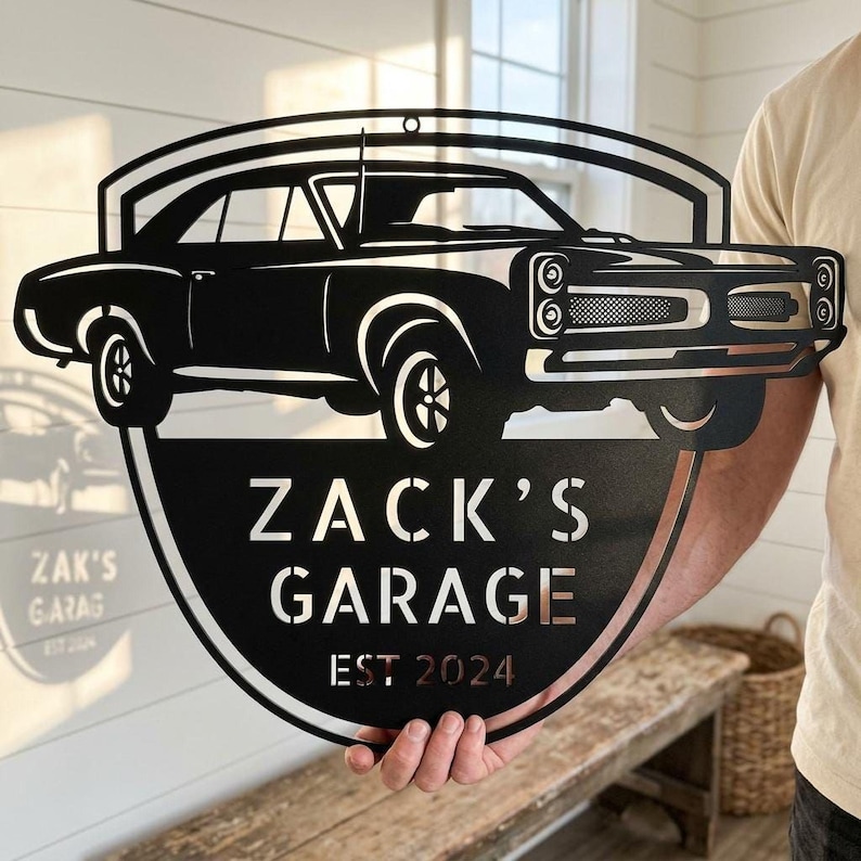 Custom Car Metal Wall Art from Photo, Laser Cut Steel Garage Sign for Car Lovers, Christmas Gift for Him image 15