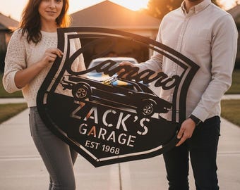 1968 Camaro Z28 Garage Sign – Custom Metal Wall Art for Dad’s Workshop